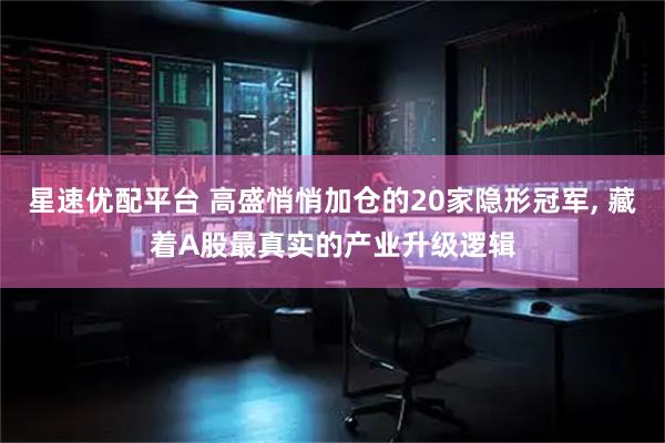 星速优配平台 高盛悄悄加仓的20家隐形冠军, 藏着A股最真实的产业升级逻辑