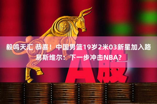 毅鸣天汇 恭喜！中国男篮19岁2米03新星加入路易斯维尔：下一步冲击NBA？