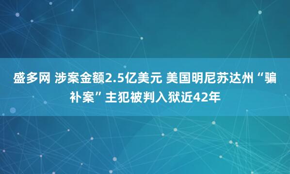 盛多网 涉案金额2.5亿美元 美国明尼苏达州“骗补案”主犯被判入狱近42年