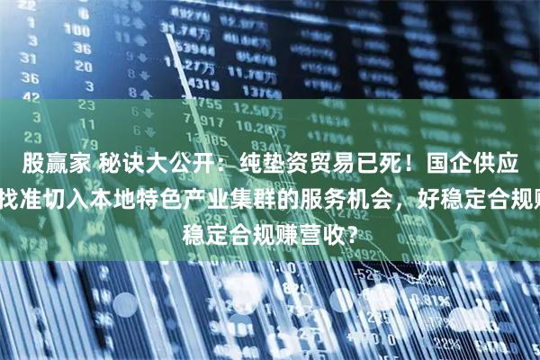 股赢家 秘诀大公开：纯垫资贸易已死！国企供应链怎么找准切入本地特色产业集群的服务机会，好稳定合规赚营收？
